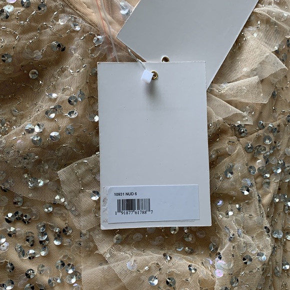 Mac Duggal Sequin Ruffle Asymmetric
Neck Tulle Gown/with Flutter Cap Sleeves - Picture 7 of 14